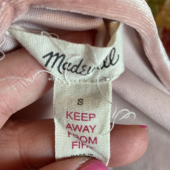 Madewell Blush Pink Velvet Cami Tank Top - Picture 3 of 4